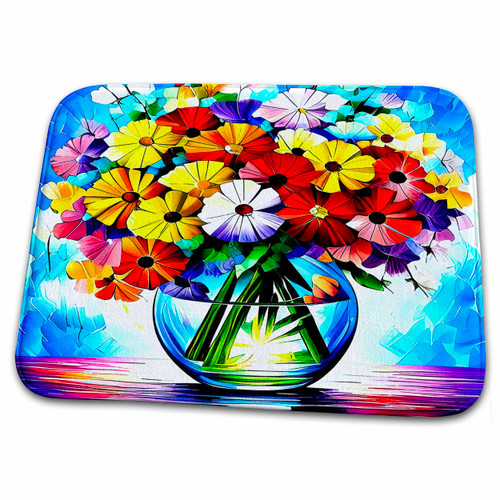 3dRose Elegant and Superb Flower Composition in a Round... - Bathroom Bath Rug Mats (rug-374991-1)