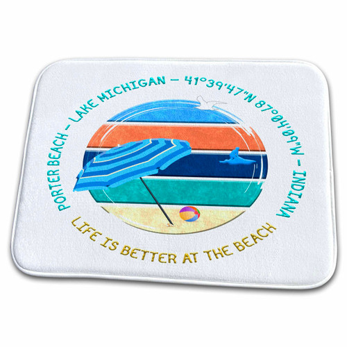 3dRose American Beaches - Porter Beach, Lake Michigan,... - Bathroom Bath Rug Mats (rug-375521-1)