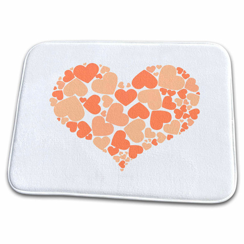 3dRose A Heart Full of Peach Colored Hearts - Bathroom Bath Rug Mats (rug-375779-1)
