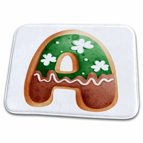 3dRose Cute St Patricks Day Image of Cookie Monogram... - Bathroom Bath Rug Mats (rug-375877-1)