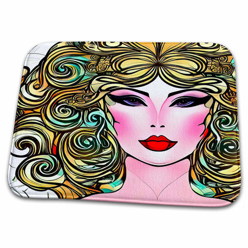 3dRose Art Nouveau Woman. Chic Pink Lady with Golden Hair... - Bathroom Bath Rug Mats (rug-376018-1) 3dRose Art Nouveau Woman. Chic Pink Lady with Golden Hair... - Bathroom Bath Rug Mats (rug-376018-1)