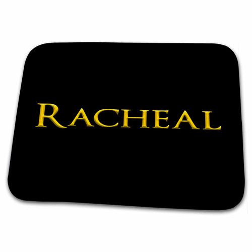 3dRose Racheal Popular Baby Girl Name in The USA. Yellow on... - Bathroom Bath Rug Mats (rug-376090-1)