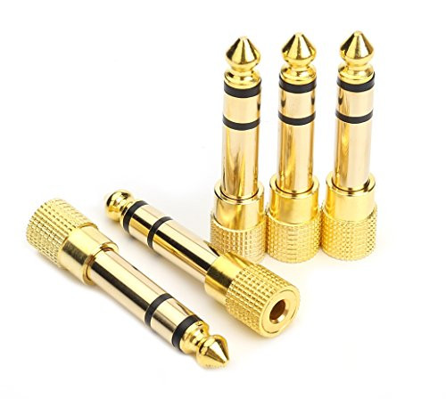 Devinal Professional 6.35mm 1/4 inch Plug to 3.5mm 1/8 inch Jack Gold Plated TRS AUX Stereo Audio Headphone Jack Adapter Converter Connector(5 Pack) Devinal Professional 6.35mm 1/4 inch Plug to 3.5mm 1/8 inch Jack Gold Plated TRS AUX Stereo Audio Headphone Jack Adapter Converter Connector(5 Pack)