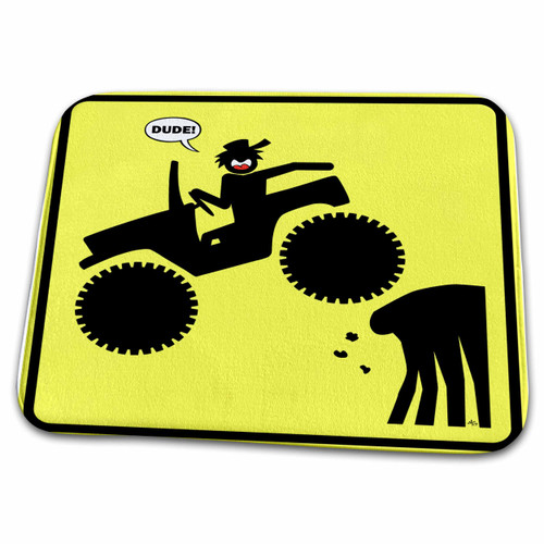 3dRose Dudes GOT AIR Yellow CAR Sign 1 - Bathroom Bath Rug Mats (rug-40026-1)