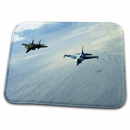 3dRose Florene Patriotic - Flying F15 and 16 Jet Aircraft - Bathroom Bath Rug Mats (rug-44872-1)