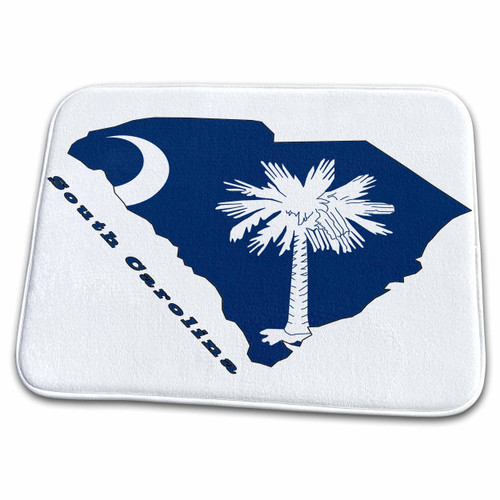 3dRose South Carolina State Flag in The Outline map and... - Bathroom Bath Rug Mats (rug-58762-1)