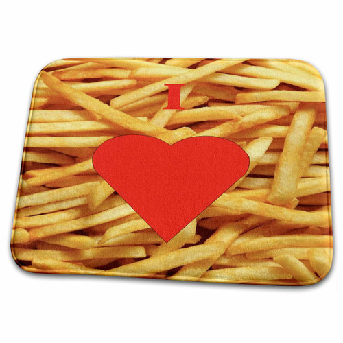 3dRose Florene Food n Beverage - I Love French Fries - Bathroom Bath Rug Mats (rug-60643-1)