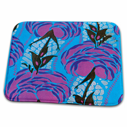 3dRose TNMGraphics Retro Designs - Deco Purple - Bathroom Bath Rug Mats (rug-7392-1)