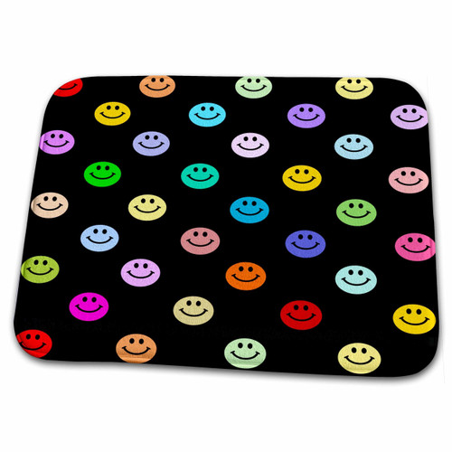 3dRose Rainbow Smiling face Pattern - Colorful Smilies -... - Bathroom Bath Rug Mats (rug-76649-1)