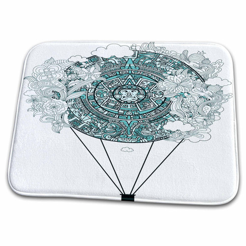 3dRose Turquoise Hot Air Balloon - Bathroom Bath Rug Mats (rug-78520-1)