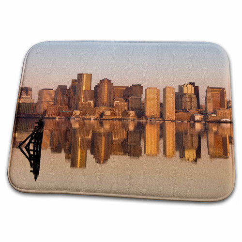 3dRose MA, Boston. Financial District from Logan Airport -... - Bathroom Bath Rug Mats (rug-91019-1)