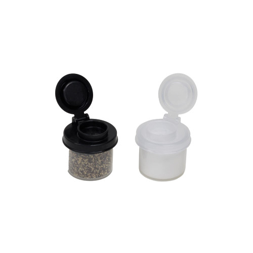 Salt and Pepper Shakers, Moisture proof lids set for camping, backpacking or lunchboxes, Travel set of salt and pepper shakers along with other spice sets (5 mini)