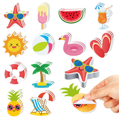 Sabary 48 Pcs Summer Sticky Notes 960 Sheets Hawaiian Sticky Notes Summer Beach Theme Fun Cute Sticky Note Pads Funny Tropical Adhesive Memo Pads Luau Party Favors for Office School Kids, 12 Styles