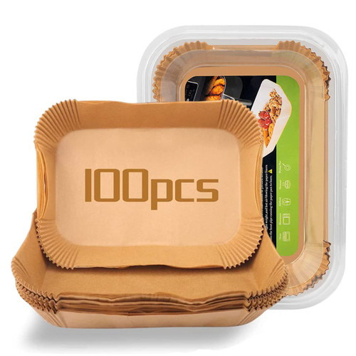 NCYOEW Air Fryer Liners for Dual Basket Air Fryer,Non-Stick Air Fryer Disposable Paper Liner Parchment Paper for Ninja 2-Basket Air Fryer,Instant Vortex Plus XL 8-quart Dual Basket Air Fryer - 100Pcs