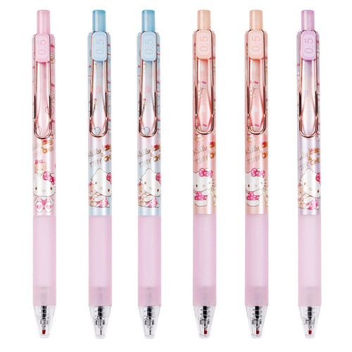 G-Ahora Anime Cartoon Gel Pen 6 Pcs Kitty Pens Black 0.5mm Ballpoint Writing Pen School Supplies for Student-8