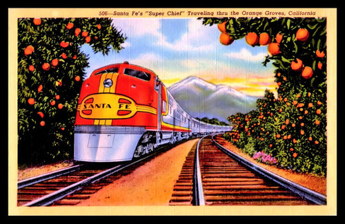 Santa Fe Super Chief Fridge Magnet 3.5 x 5 Vintage Train Travel Magnetic Poster