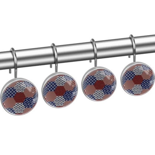 Shower Curtain Hooks, Rust Proof Shower Curtain Rings for Bathroom, Decorative Shower Curtain Hooks Hangers for Shower Curtain Rod, Retro Hexagon Snowflake Elk Christmas Shower Curtain Hooks, Rust Proof Shower Curtain Rings for Bathroom, Decorative Shower Curtain Hooks Hangers for Shower Curtain Rod, Retro Hexagon Snowflake Elk Christmas