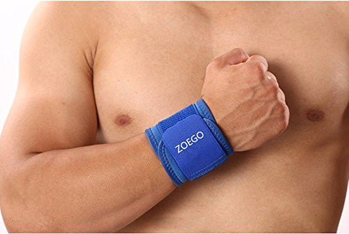Wrist Brace Compression Wrist Strap Support for Carpal Tunnel, Arthritis, RSI, TFCC Tear, Tendonitis and Sprains for Weak and Sore Wrists by Velpeau (Adjustable,Wrist wrap Blue)