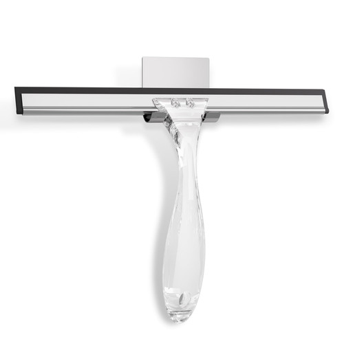 AmazerBath Squeegee for Shower Glass Door, Shower Squeegee for Glass Doors - Acrylic Handle All-Purpose Squeegee for Shower Doors, Windows, Mirrors, Tiles and Car Glass, 10 Inches - Clear