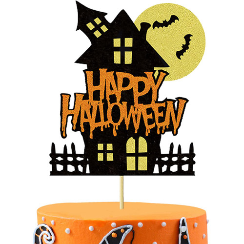 1Pcs Halloween Cake Toppers Pumpkin Ghost House Bats Glitter Cake Picks Happy Halloween Theme Party Cake Decorations Baby Shower Supplies 1Pcs Halloween Cake Toppers Pumpkin Ghost House Bats Glitter Cake Picks Happy Halloween Theme Party Cake Decorations Baby Shower Supplies