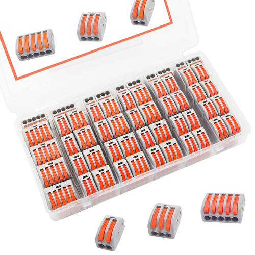 smseace 65PCS Lever Wire Connectors Kit, 2 3 5 Port Lever Connectors Conductor Compact Splicing Wire Connectors for Circuit Inline Splices 28-12 AWG Wires smseace 65PCS Lever Wire Connectors Kit, 2 3 5 Port Lever Connectors Conductor Compact Splicing Wire Connectors for Circuit Inline Splices 28-12 AWG Wires
