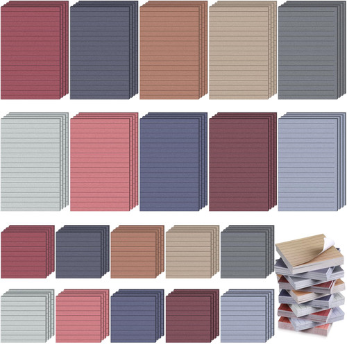 Seajan 80 Pack 2400 Sheets Lined Sticky Notes 4x6 and 3x3 In Pastel Ruled Post Stickies Colorful Lined Note Pads Self Adhesive Paper Memo Pads for Bible Tabs Book Tabs School Home Office Supplies Gift