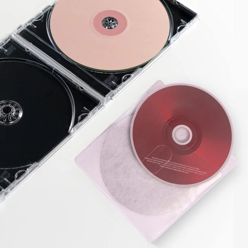 100pcs Premium CD DVD Sleeves?Double-Sided Plastic Sleeves with Non-Woven Fabric for CD/DVD/BluRay Storage
