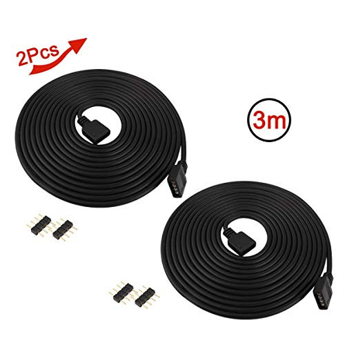 ACTOO RGB Extension Cable 4 pin 3m 10ft Strip Light Connector Female to Female Cable for SMD 5050 3528 RGB LED