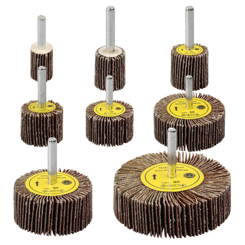8 Pcs Flap Wheel Sander Set, 1/4" Shank 8Size Flapper Wheel, SHITIME Long-Lasting Cylindrical Shape Sanding Wheel for Removing and Polishing Rust Paint(80 Grit)