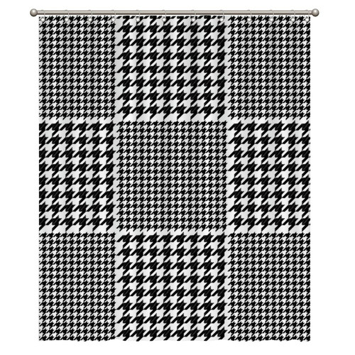 Alioyoit Bathroom Shower Curtain with Hooks Buffalo Plaid White and Black Polyester Fabric Bath Curtain for Shower Room Bathhouse Shower Curtain for Bathroom Dormitory Hotel Bathtub Decoration