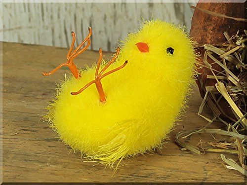 Honey In Me Small Spring Fuzzy Yellow Chick on Back - Set of 2