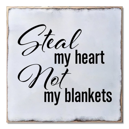 Rustic Wooden Sign Plaque Steal My Heart Not My Blankets Antique Wooden Pallet Sign Plaque Wood Plank Hanging Plaque Distressed Look Wooden Wall Sign Home Decor For Farmhouse Table Dining Room