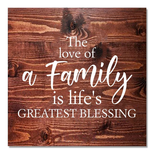 Rustic Wood Pallet Sign The Love of A Family is Life's Greatest Blessing Shabby Chic Wood Pallet Sign Wood Plank Hanging Sign Distressed Wood Decoration Home Decor for Farmhouse Table Desk