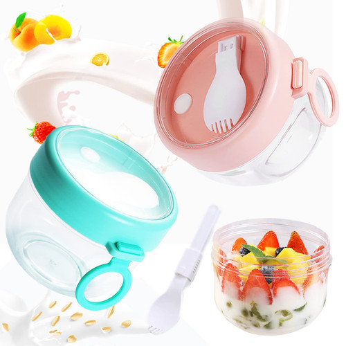 2PCS Overnight Oat Containers with Lids and Spoons, 20oz Portable Plastic Overnight Oats Jars, Leak-proof Breakfast On The Go Cups, Yogurt, Cereal, Milk, Salad Storage Container, Dishwasher Safe 2PCS Overnight Oat Containers with Lids and Spoons, 20oz Portable Plastic Overnight Oats Jars, Leak-proof Breakfast On The Go Cups, Yogurt, Cereal, Milk, Salad Storage Container, Dishwasher Safe