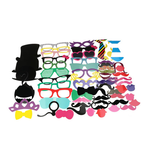 BESTOYARD Set 62pcs Pose Signs Mustache Photo Booth New Year Posing Props Wedding Signs Photo Props Wedding Party Photo Props Party Photo Booth Props Stick The Sign Gift New Year's Eve