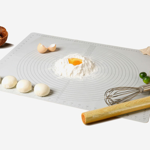 Silicone Baking Mat 24"x20", Pastry Mat Extra Large with Measurements Fondant Mat - Reusable Food Grade Counter Mat, Dough Rolling Mat, Oven Liner, Pie Crust Mat for Making Cookies, Bread Macarons..