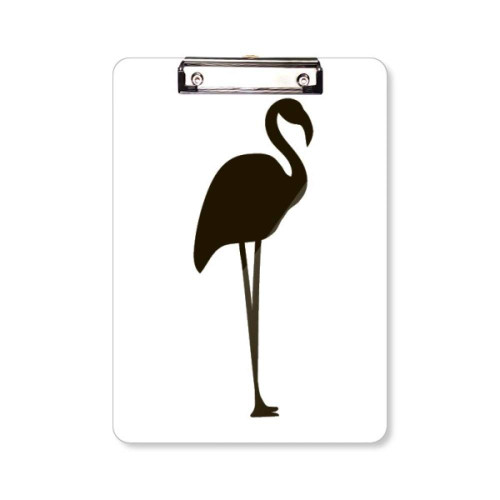 Black Flamingo Cute Animal Portrayal Clipboard Folder Writing Pad Backing Plate A4