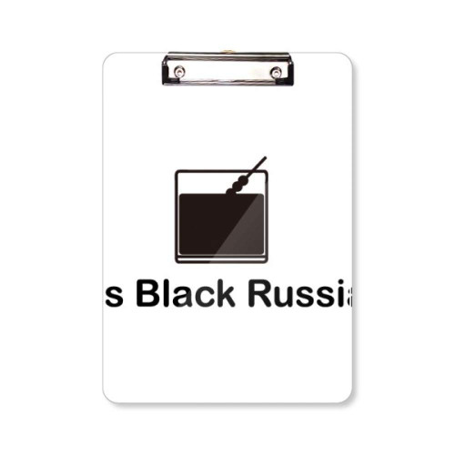 Black Russian Cocktail Clipboard Folder Writing Pad Backing Plate A4