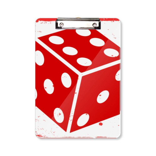 Casino Red Dice Illustration Pattern Clipboard Folder Writing Pad Backing Plate A4