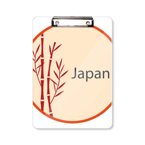 Japan Culture Red Bamboo Pattern Clipboard Folder Writing Pad Backing Plate A4