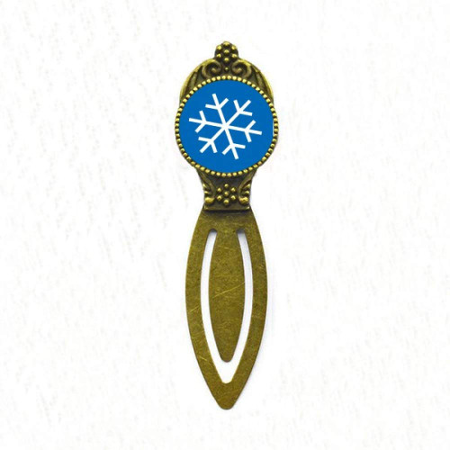 Winter Sport Snowflake Blue Silhouette Bookmark Retro Office Label Page Marker