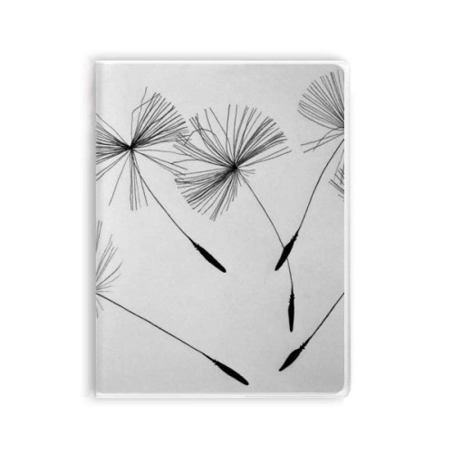 Black Grey White Dandelion Notebook Gum Cover Diary Soft Cover Journal