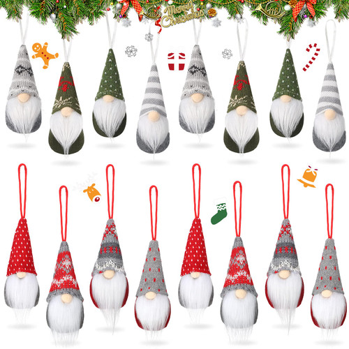 Christmas Ornaments Christmas Tree Hanging Gnomes Ornaments Handmade Swedish Tomte Decorations Plush Scandinavian Santa Elf Hanging Dolls for Christmas Holiday Party Decorations(16 Pieces) Christmas Ornaments Christmas Tree Hanging Gnomes Ornaments Handmade Swedish Tomte Decorations Plush Scandinavian Santa Elf Hanging Dolls for Christmas Holiday Party Decorations(16 Pieces)
