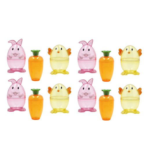 The Dreidel Company Fillable Easter Carrots, Bunny, and Chick Containers, Perfect For Easter Hunt, Surprise Carrot (6)