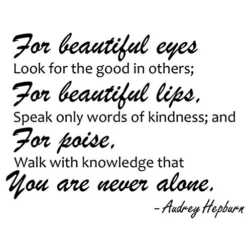 "For Beautiful Eyes" Audrey Hepburn Quote Decors Wall Saying Decals Quote for Home Wall Stickers Bedroom Decor(2)