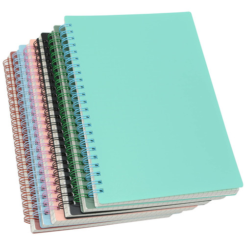 Yansanido Spiral Notebook, 6 Pcs A5 Thick Plastic Hardcover 8mm Ruled 6 Color 80 Sheets -160 Pages Journals for Study and Notes (6 colors, A5 5.7" x 8.3"-Ruled)