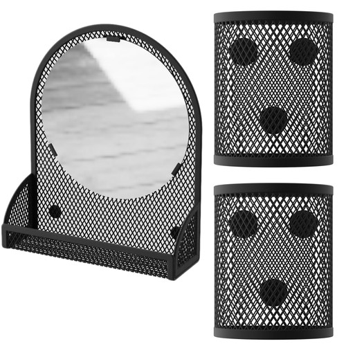 Svartur Magnetic Locker Mirror with 2 Magnetic Pencil Holders, Locker Organizers for Work, Magnetic Locker Accessories Organizer for School Locker Decor, Office, Gym, School, Fridge, Black Svartur Magnetic Locker Mirror with 2 Magnetic Pencil Holders, Locker Organizers for Work, Magnetic Locker Accessories Organizer for School Locker Decor, Office, Gym, School, Fridge, Black