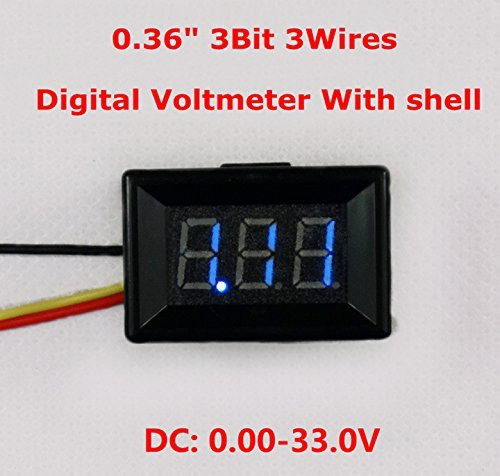 SMAKN® 3 Wires BLUE DC 0-33v LED Panel Digital Display Voltage Meter Voltmeter