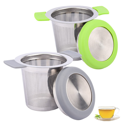 2Pcs Tea Infusers - Stainless Steel Tea Strainer for Loose Tea - Large Extra Fine Mesh Tea Brewing Basket Loose Leaf Tea Diffuser with Handle And Lid for Mugs Cups Teapots 2Pcs Tea Infusers - Stainless Steel Tea Strainer for Loose Tea - Large Extra Fine Mesh Tea Brewing Basket Loose Leaf Tea Diffuser with Handle And Lid for Mugs Cups Teapots