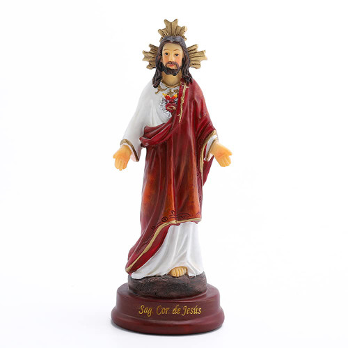 Sacred Heart of Jesus Statue with Open Arms, Holy Catholic Christmas Figurine Religious Collection Decoration Travel Small Size Portable Statue for Flying, Driving, Travel - 5.4 inch Sacred Heart of Jesus Statue with Open Arms, Holy Catholic Christmas Figurine Religious Collection Decoration Travel Small Size Portable Statue for Flying, Driving, Travel - 5.4 inch